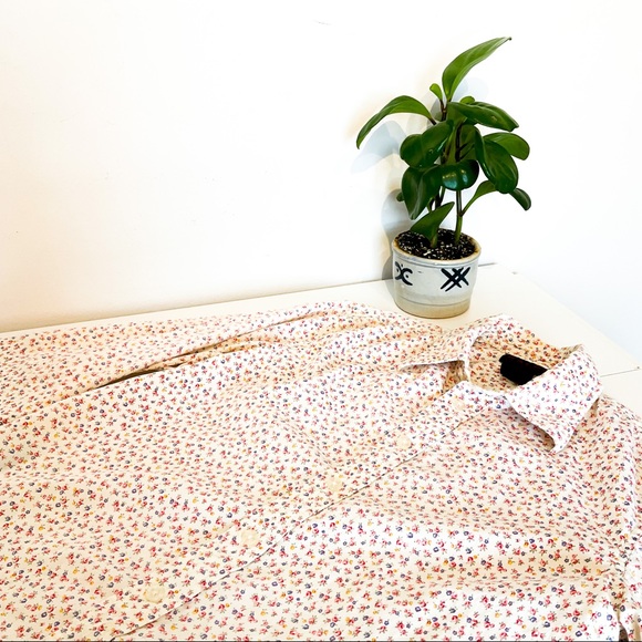 12. RALPH LAUREN Cream Floral Button Up Cotton Blouse - Picture 7 of 11